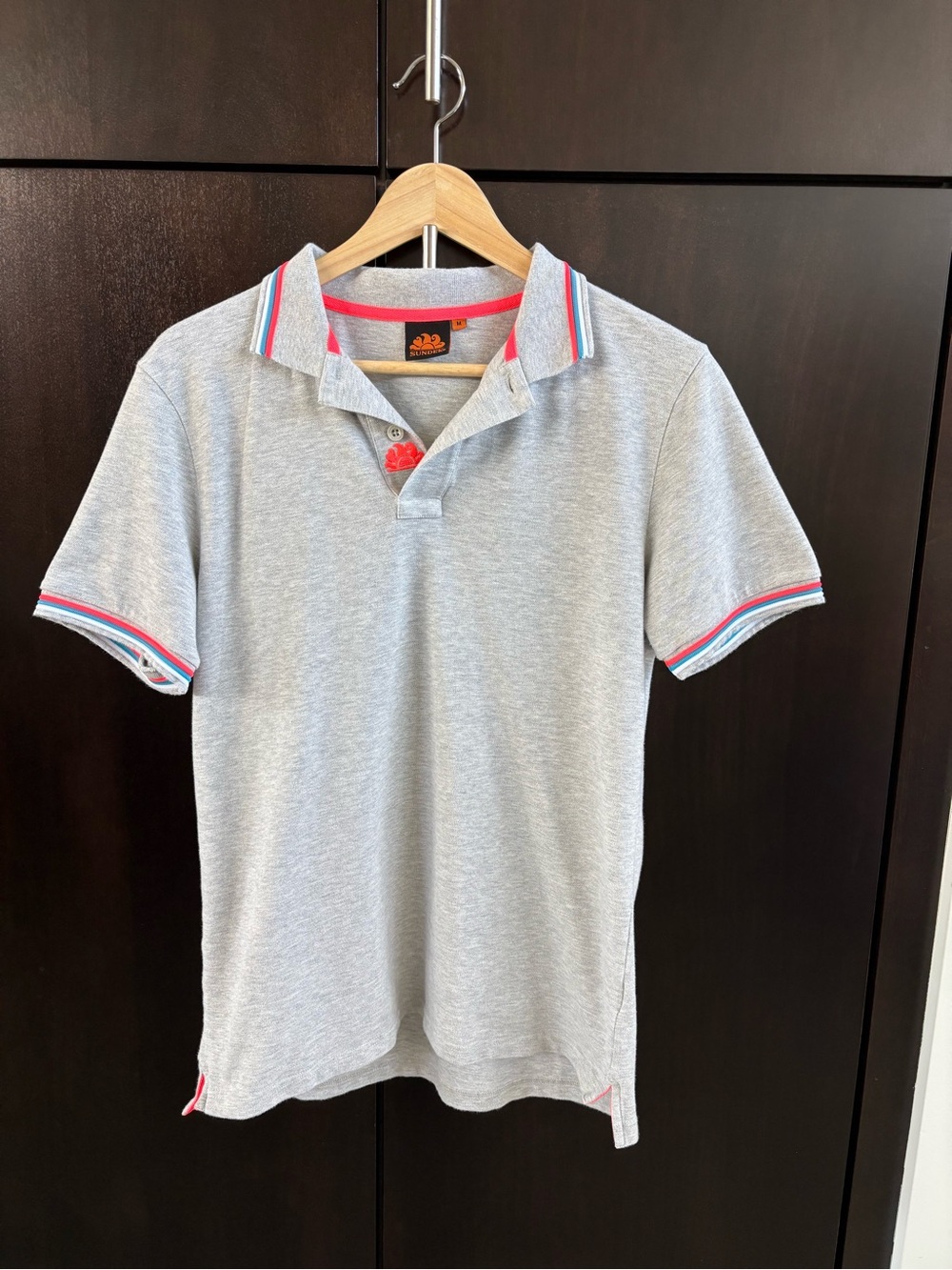 Sundek Light Gray Polo with Pink and Blue Trim